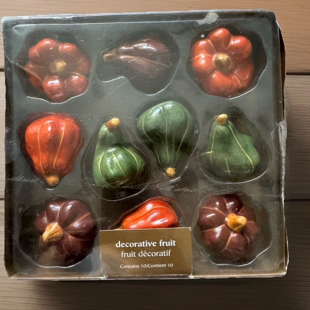 PIER 1 Fall Harvest Decorative Fruit Decor Set of 10 Mini Pumpkins Squash NOB